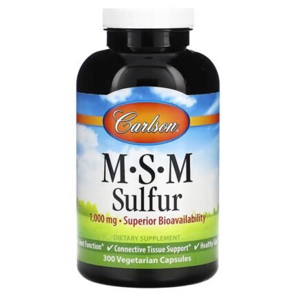 Carlson, MSM Sulfur, Sulfur, 1, 000 mg, 300 Vegetable Capsules, Carlson, MSM Sulfur, 1000 мг