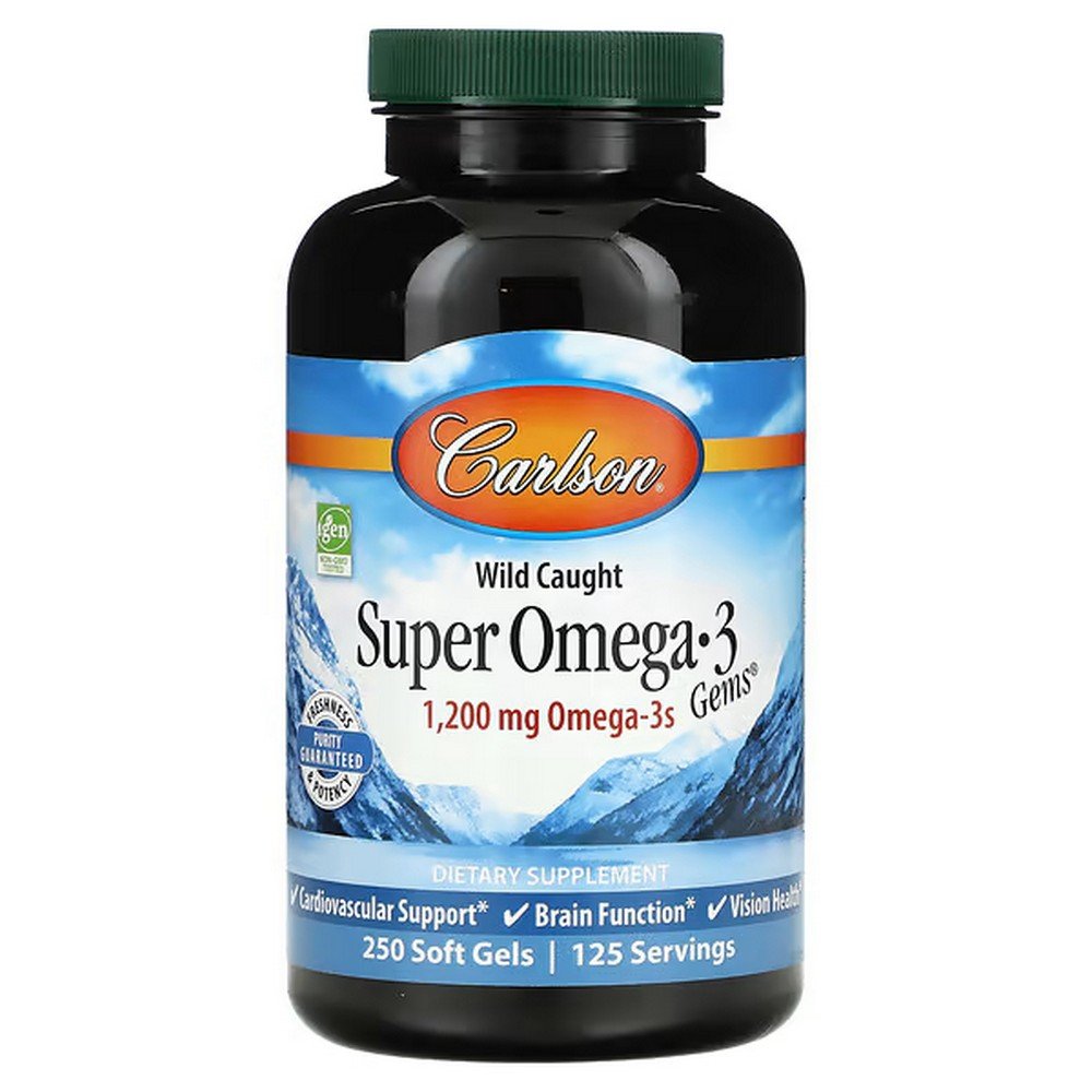 Carlson, Wild Caught Super Omega-3 Gems, 1, 200 mg, 250 soft capsules (600 mg per soft capsule), Carlson, высокоэффективные омега-3 кислоты из рыбы дикого улова, 1200 мг Carlson, Wild Caught Super Omega-3 Gems, 1, 200 mg, 250 soft capsules (600 mg per soft capsule), Carlson, высокоэффективные омега-3 кислоты из рыбы дикого улова, 1200 мг