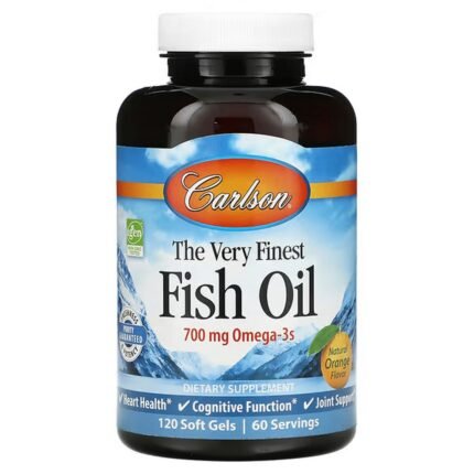 Carlson, The Very Finest Fish Oil, natural orange, 700 mg, 120 soft capsules (350 mg per soft capsule), Carlson, рыбий жир, с натуральным апельсиновым вкусом, 700 мг