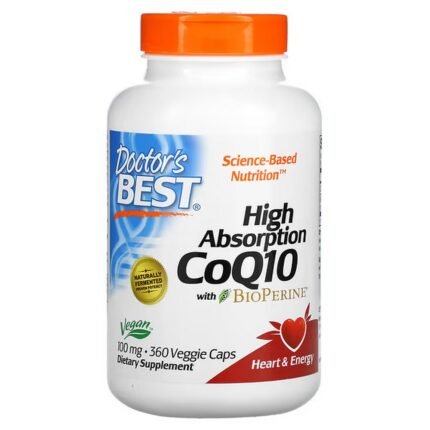 Doctor’s Best, High Absorption CoQ10 with BioPerine, 100 mg, 360 vegetarian capsules, Doctor’s Best, CoQ10 с высокой абсорбцией и биоперином, 100 мг
