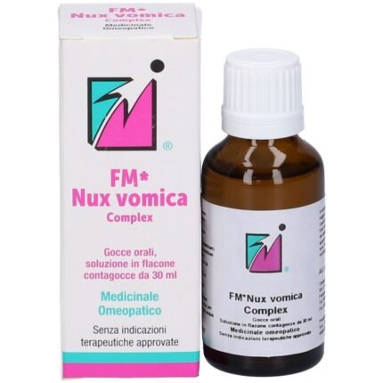 FM Nux Vomica Complex Oral Drops Bottle with Dropper 30 ml, FM Nux Vomica Complex Gocce Orali Flacone con Contagocce 30 ml
