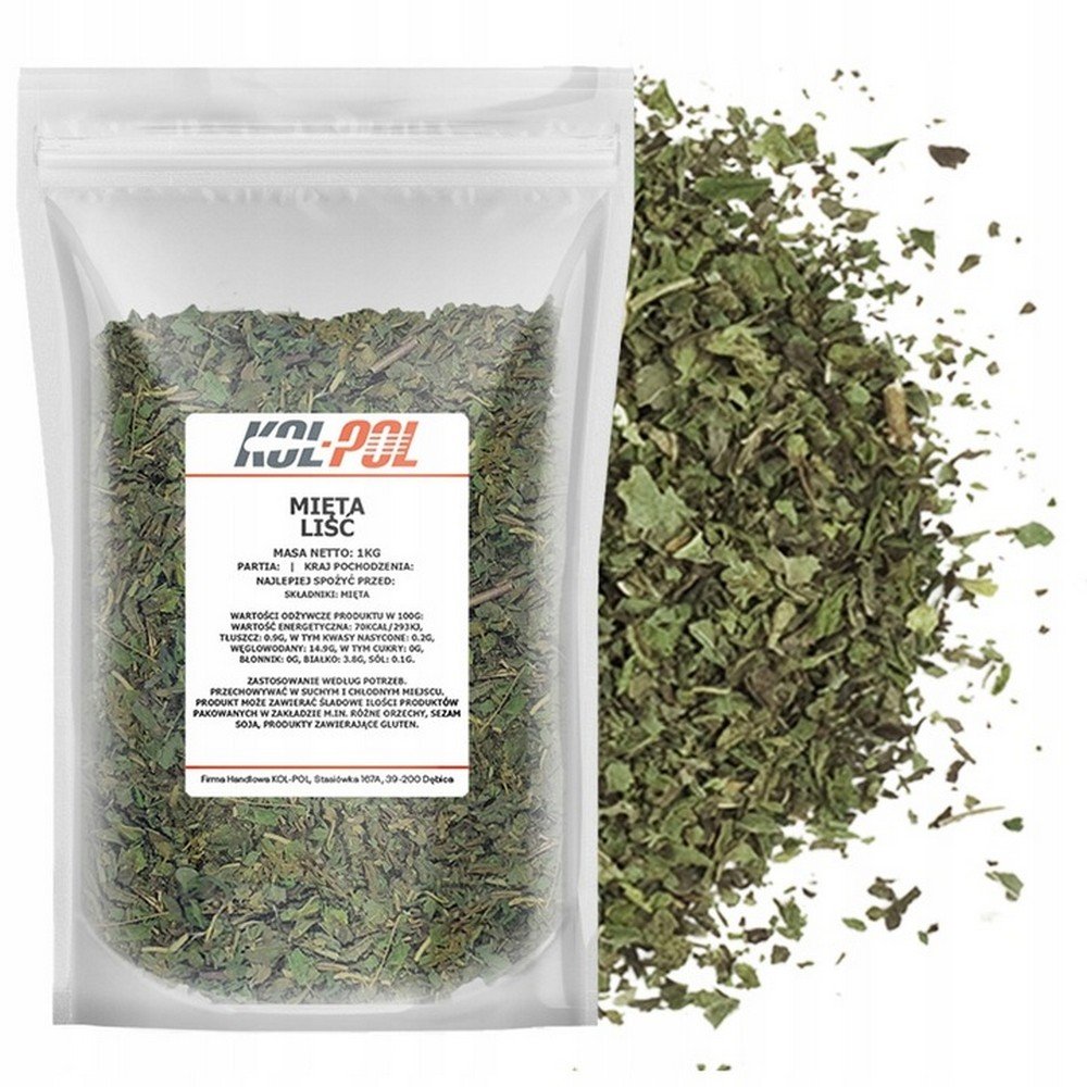 GREENMINT 1kg Mint leaf, dried tea, GREENMINT 1kg Liść mięty GREENMINT 1kg Mint leaf, dried tea, GREENMINT 1kg Liść mięty