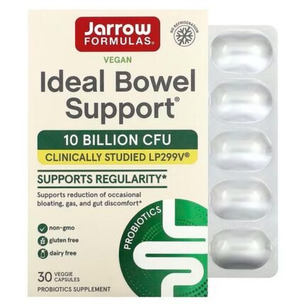 Jarrow Formulas, Vegan Ideal Bowel Support, vegan ideal bowel support, 30 vegetable capsules, Jarrow Formulas, Vegan Ideal Bowel Support, идеальная веганская поддержка кишечника