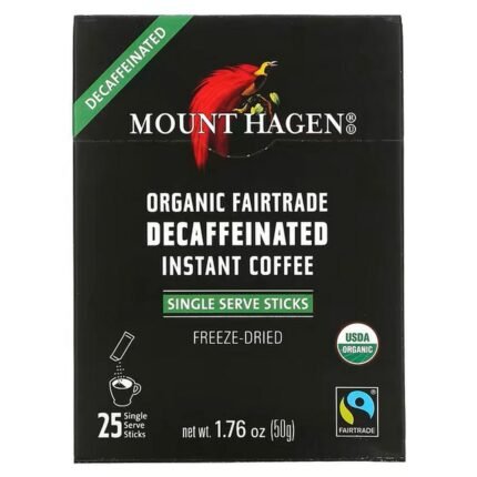 Mount Hagen, Organic Fairtrade Decaffeinated Instant Coffee, 25 single-serving sticks, 50 g, Mount Hagen, Bio Fairtrade Entkoffeinierter Instant-Kaffee, 25 Einzelportions-Sticks