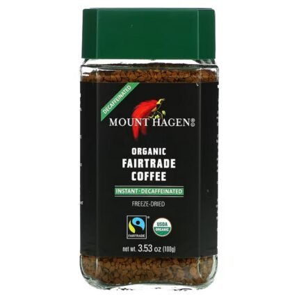 Mount Hagen, Organic Fairtrade Instant Coffee, freeze-dried, decaffeinated, 3.53 oz (100 g), Mount Hagen, Organic Fairtrade Instant Coffee, gefriergetrocknet, entkoffeiniert, 100 g (3