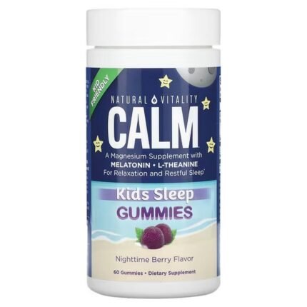 Natural Vitality, CALM, Kids Sleep Gummies, gummies for children to sleep, Nighttime Berry, 60 gummies, Natural Vitality, Fruchtgummis zum Schlafen für Kinder, Nighttime Berry (Nachtbeere)