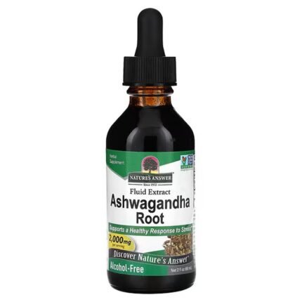 Nature’s Answer, Ashwagandha Root, Fluid Extract, Alcohol-Free, 2, 000 mg, 2 fl. oz. (60 ml), Nature’s Answer, Корень ашваганды, жидкий экстракт, без спирта, 2000 мг