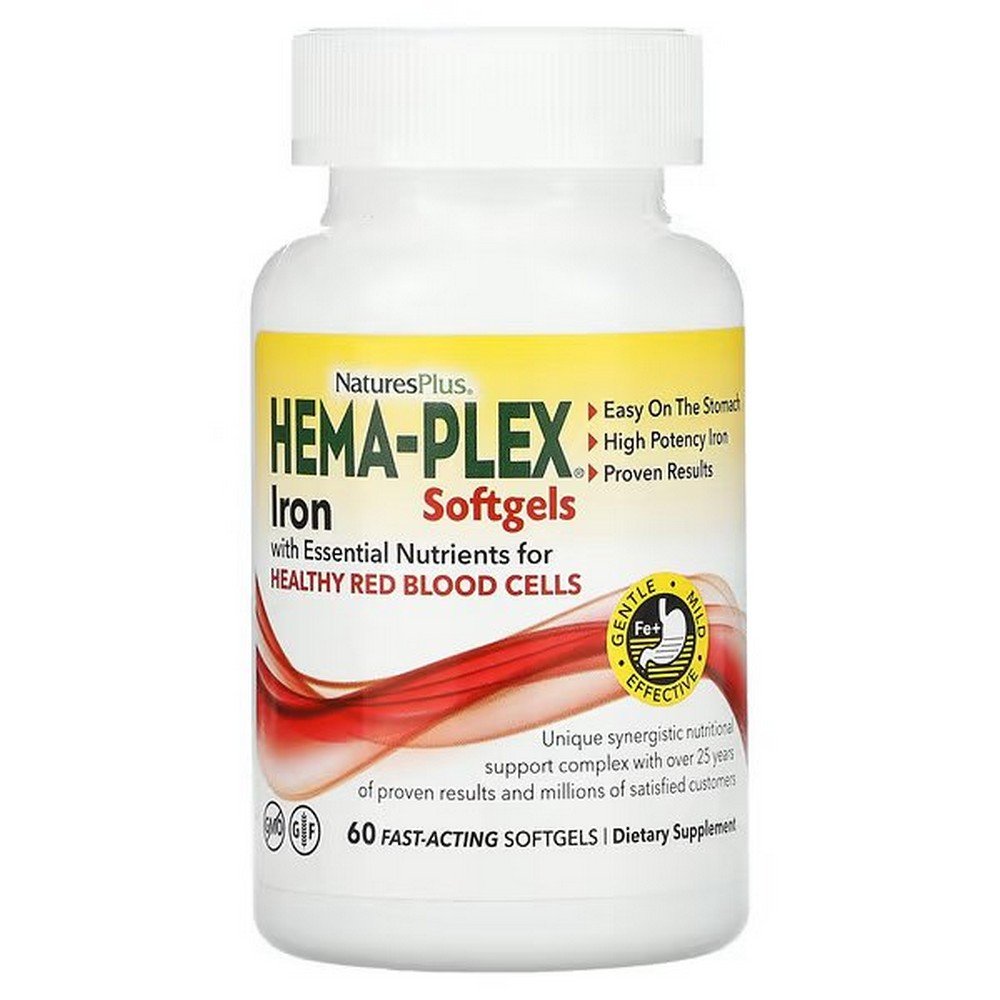 NaturesPlus, Hema-Plex, 60 quick-acting soft capsules, NaturesPlus, Hema-Plex NaturesPlus, Hema-Plex, 60 quick-acting soft capsules, NaturesPlus, Hema-Plex