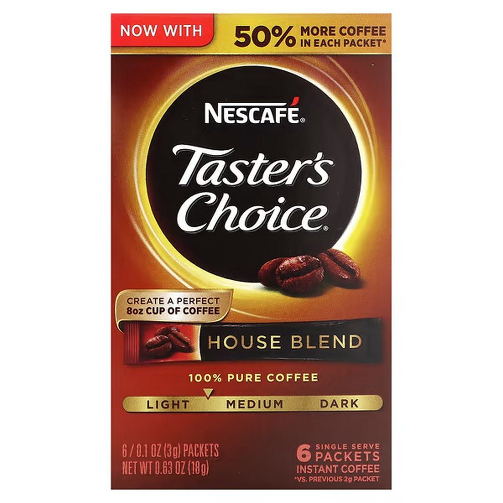 Nescafé, Taster’s Choice, Instant Coffee, House Blend, Light/Medium, 6 Packets, 3 g (0.1 oz.) Each, Nescafé, Taster’s Choice, Instantkaffee, Hausmischung, leicht/mittel, 6 Päckchen, je 3 g (0 Nescafé, Taster’s Choice, Instant Coffee, House Blend, Light/Medium, 6 Packets, 3 g (0.1 oz.) Each, Nescafé, Taster’s Choice, Instantkaffee, Hausmischung, leicht/mittel, 6 Päckchen, je 3 g (0