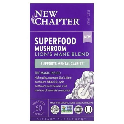 New Chapter, Superfood Mushroom, Lion’s Mane Blend, 60 Vegan Capsules, New Chapter, Superfood-Pilz, Löwenmähne-Mischung