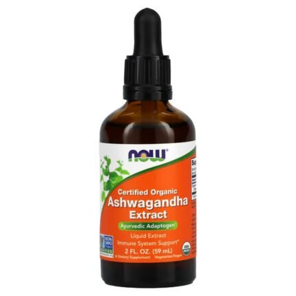 NOW Foods, Certified Organic Ashwagandha Extract, 2 fl. oz. (59 ml), NOW Foods, Сертифицированный органический экстракт ашваганды