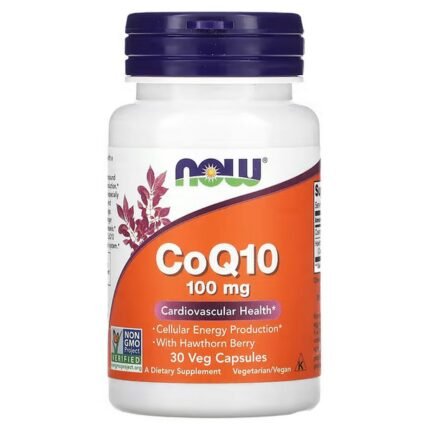 NOW Foods, CoQ10, 100 mg, 30 vegetable capsules, NOW Foods, CoQ10, 100 мг