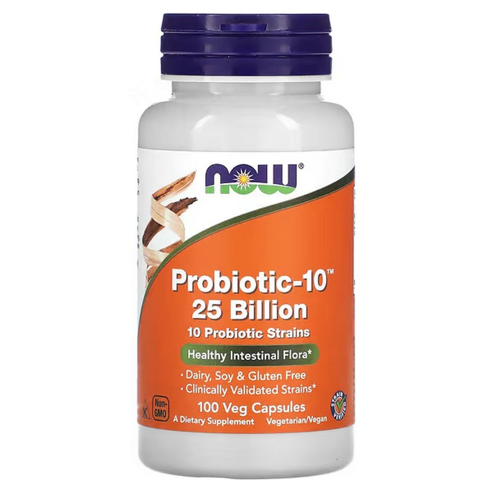 NOW Foods, Probiotic-10, Probiotics, 25 Billion, 100 Vegetarian Capsules, NOW Foods, Пробиотик-10, пробиотики, 25 миллиардов NOW Foods, Probiotic-10, Probiotics, 25 Billion, 100 Vegetarian Capsules, NOW Foods, Пробиотик-10, пробиотики, 25 миллиардов