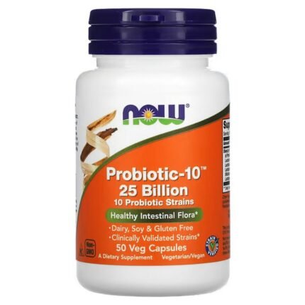 NOW Foods, Probiotic-10, Probiotics, 25 Billion, 50 Vegetarian Capsules, NOW Foods, Пробиотик-10, пробиотики, 25 миллиардов