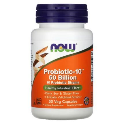 NOW Foods, Probiotic-10, Probiotics, 50 Billion, 50 Vegetarian Capsules, NOW Foods, Пробиотик-10, пробиотики, 50 миллиардов