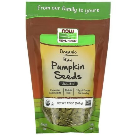 NOW Foods, Raw Organic Pumpkin Seeds, Unsalted, 340g, NOW Foods, Rohe Bio-Kürbiskerne, ungesalzen