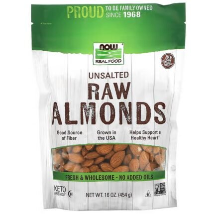 NOW Foods, Real Food, raw almonds, unsalted, 454 g, NOW Foods, Real Food, rohe Mandeln, ungesalzen