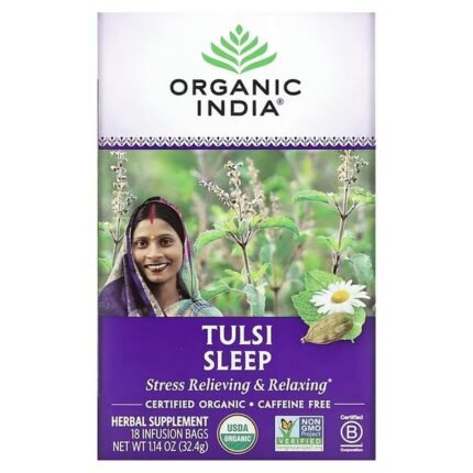 Organic India, Tulsi Tea, Sleep, Caffeine Free, 18 Tea Bags, 1.14 oz (32.4 g), Organic India, Tulsi Tea, Sleep, koffeinfrei, 18 Aufgussbeutel, 32, 4 g (1
