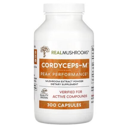 Real Mushrooms, Cordyceps-M, mushroom extract powder, 300 capsules, Real Mushrooms, Cordyceps-M, Pilzextraktpulver
