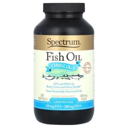 Spectrum Essentials, Fish Oil, fish oil, Omega-3, 1, 000 mg, 250 soft capsules (500 mg per soft capsule), Spectrum Essentials, Fish Oil, Fischöl, Omega-3, 1.000 mg