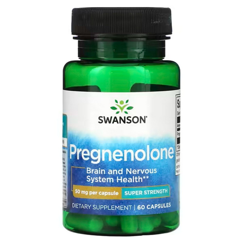 Swanson, Pregnenolone, Super Strength, 50 mg, 60 Capsules, Swanson, Прегненолон, суперсила, 50 мг Swanson, Pregnenolone, Super Strength, 50 mg, 60 Capsules, Swanson, Прегненолон, суперсила, 50 мг